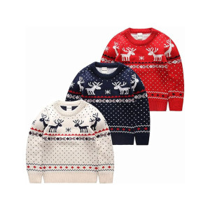 Children's Fireplace Lovely Sweater For Christmas